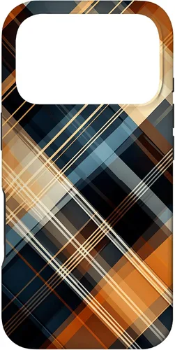 Vista 30 de Navy Black and Orange Plaid Halloween Fall Autumn Pumpkins Case for iPhone 17