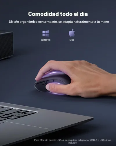 Vista 5 de wegear Ratón inalámbrico USB para computadora portátil, Mac, ratón Negro