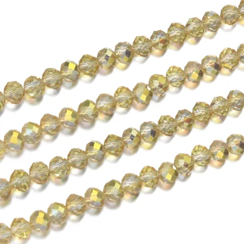 Vista 25 de 500 piezas de cuentas de cristal checo facetadas rondelle de 4 mm, pequeñas y diminutas, espaciadoras a granel, color amatista púrpura para hacer