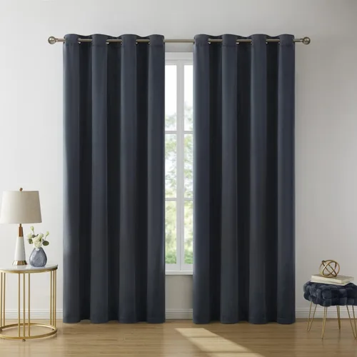 Vista 7 de HLC.ME Lopez - Paneles de cortinas de terciopelo con pestaña trasera y bolsillo para cortinero, para dormitorio y sala de estar, juego de 2 paneles