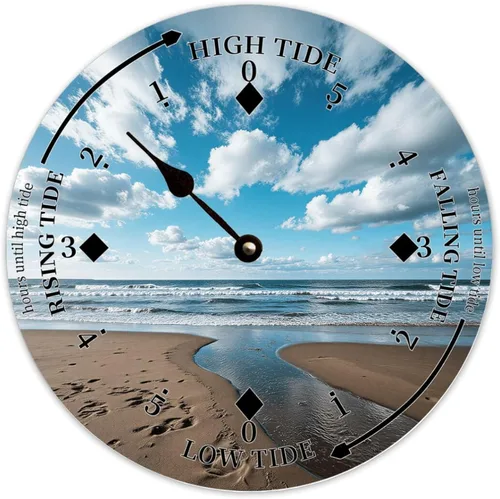 Vista 7 de Tide Clock for Wall Ocean Waves Time Coastal Beach Clocks