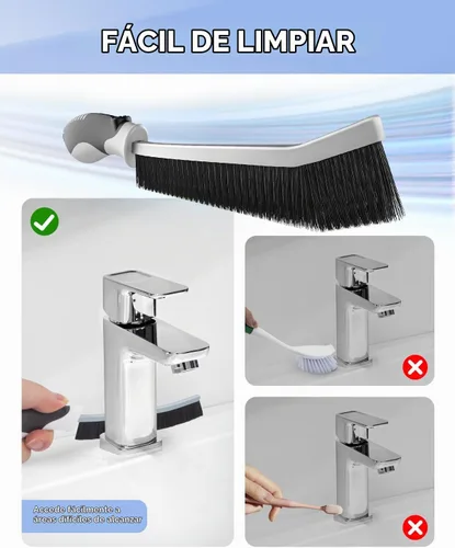 Vista 5 de Cleangor Cepillos de limpieza de grietas, cepillo de limpieza para espacios pequeños difíciles de alcanzar, artículos esenciales para el hogar Negro