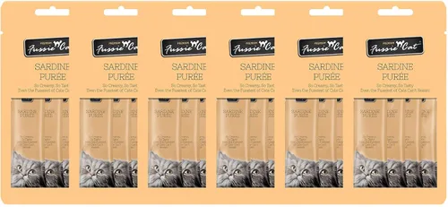 Vista 22 de Fussie Cat Golosinas prémium para gatos en puré de atún, golosinas para lamer, 3 paquetes de tubos de 4 a 0.5 onzas, (12 tubos en total), variedad