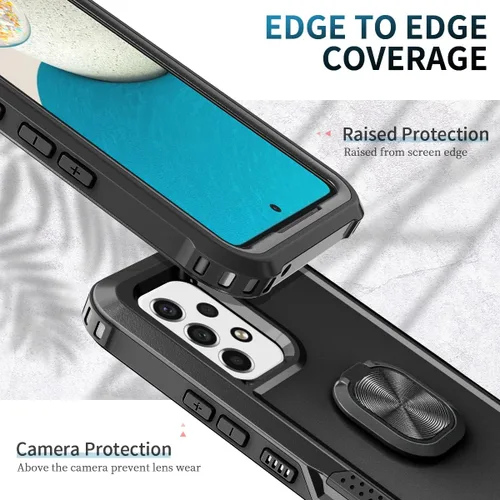Vista 2 de Funda para Galaxy A53 5G con función atril de protección resistente [doble a prueba de golpes] Soporte magnético para automóvil compatible