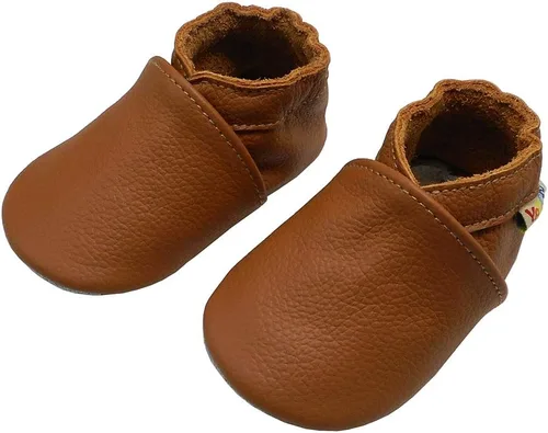 Vista 3 de YALION - Mocasines de cuero suave para bebés, niños y niñas, para gatear y dar sus primeros pasos