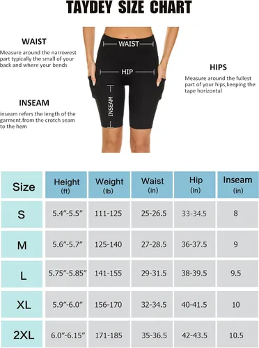 Vista 6 de Taydey Pantalones cortos deportivos de cintura alta para mujer yoga correr entrenamiento atléticos ciclismo senderismo deportes