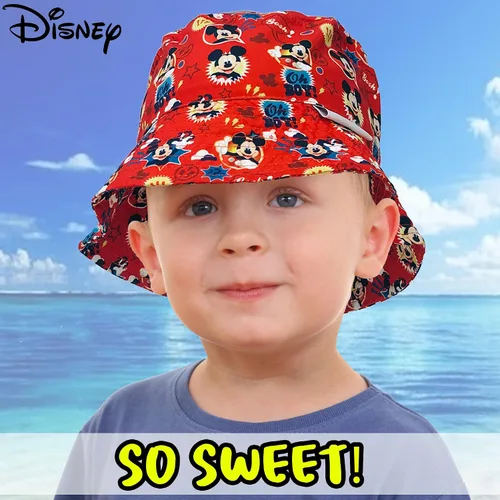 Vista 3 de Disney Mickey Mouse 6014 - Sombrero de cubo rojo para niño, Rojo, talla única