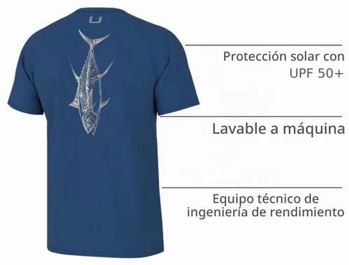 Vista 22 de HUK Mens Fishing Graphic Tee, Performance Short Sleeve, Quick-Dry Bass Bones - Búho nocturno
