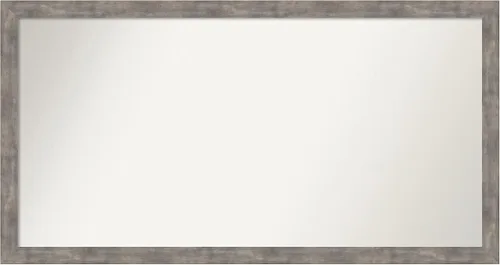 Vista 141 de Amanti Art Silver Bathroom Mirror for Over Sink, 26x45 Custom Made Marred Pewter Rectangle Vanity Mirror, Oversize Casual Wood Frame, Hangs Estaño