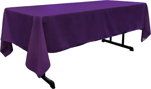 Vista 220 de LA Linen Mantel rectangular lavable de popelín de poliéster, resistente a las manchas y a las arrugas, cubierta de mesa 60x84, mantel de tela