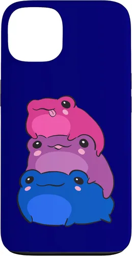 Vista 7 de Funda estética para iPhone 12/12 Pro Bisexual Flag Color Frogs Sutil Bi Pride LGBTQ