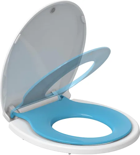 Vista 10 de Asiento de inodoro redondo con cierre suave y lento, asiento de inodoro redondo duradero, nunca se afloja, fácil de limpiar e instalar, asiento