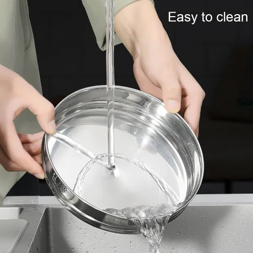 Vista 8 de Juego de ollas apilables de acero inoxidable de 3 niveles para cocinar alimentos a presión accesorios para olla a presión