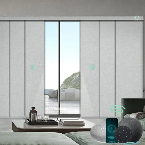 Vista 20 de Yoolax Persianas de puerta corredera inteligentes XL personalizadas, persianas motorizadas compatibles con Alexa, persianas de tela opacas Basalto