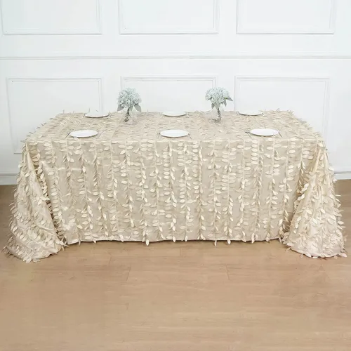 Vista 26 de TABLECLOTHSFACTORY - Mantel cuadrado de tela de tafetán de pétalos de hojas 3D de 54 pulgadas, color negro