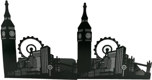 Vista 7 de Famoso monumento de Europa y América, sujetalibros decorativos de metal de hierro, organizador de libros para biblioteca, escuela, oficina, hogar