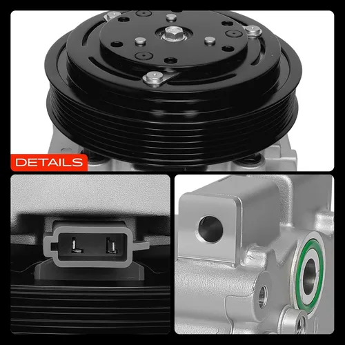 Vista 9 de A-Premium Compresor de aire acondicionado con embrague compatible con chasis de autocaravana 4.9L 7.5L 1989, Ford F-150, F-250, F-350, F-53