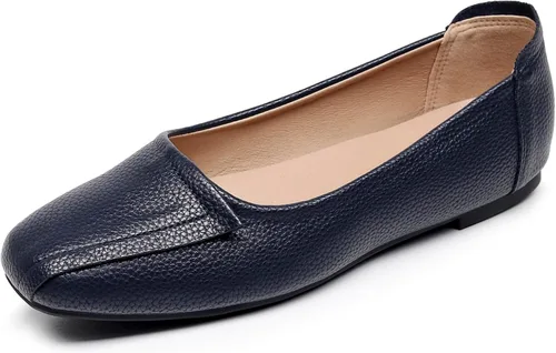 Vista 21 de VenusCelia - Zapatos bajos de baile para mujer Beige (Beige PU)