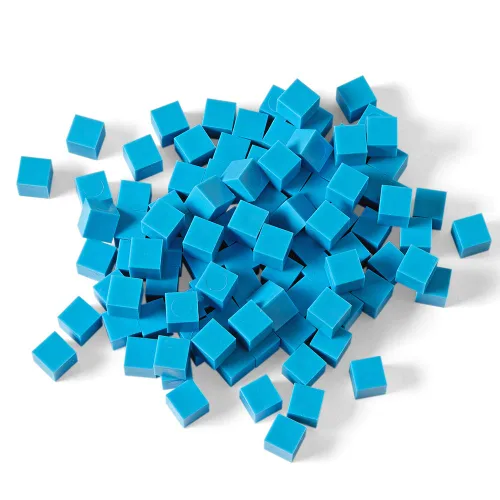 Vista 2 de hand2mind Base de plástico azul de diez bloques de unidades, bloques de valor posicional, cubos de conteo para matemáticas de niños, juego de base