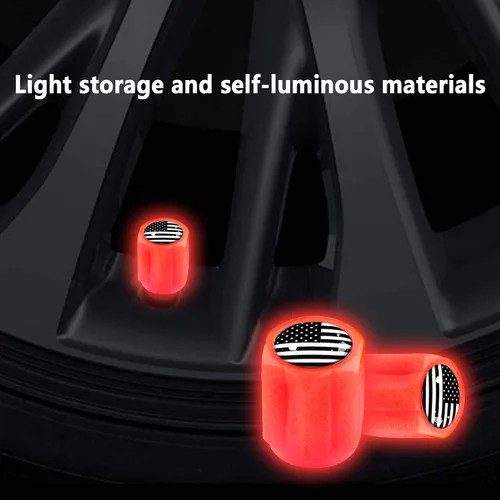 Vista 4 de 16 piezas de tapas fluorescentes para válvula de neumático, tapa luminosa para válvula de aire de rueda de auto, accesorios de decoración