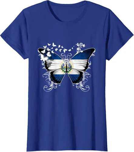 Vista 54 de Camiseta Salvadoreña Bandera El Salvador, Negro
