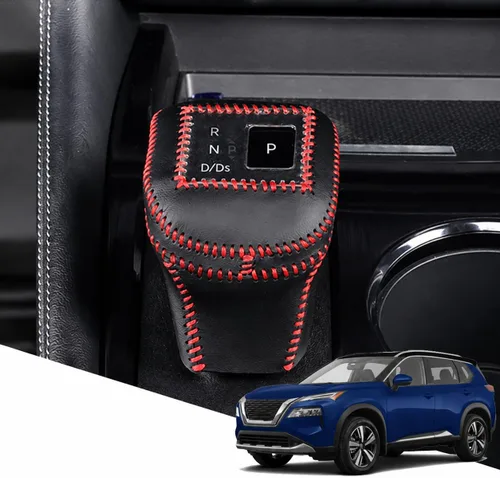 Vista 50 de Great-luck Funda Protectora de Perilla de Palanca de Cambios Automática de Cuero Genuino con Moldura, Accesorios Interiores Personalizados