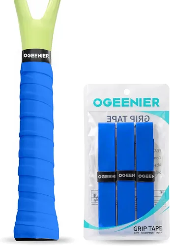 Vista 35 de OGEENIER Cinta de agarre para raqueta de tenis, paquete de 3, 6, 12 cintas de agarre de tenis, absorbente y antideslizante, cinta de agarre suave