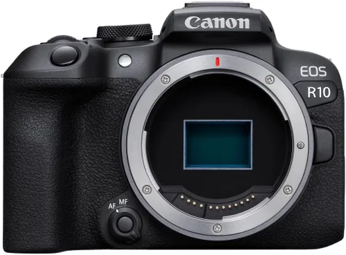 Vista 4 de Kit de creador de contenido Canon EOS R10, cámara sin espejo para vlogging con lente RF-S18-45mm F4.5-6.3 IS STM, trípode y micrófono estéreo