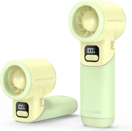 Vista 10 de AMACOOL Ventilador turbo portátil de mano, 5 velocidades, plegable, máximo de 20 horas de funcionamiento, mini ventilador de refrigeración