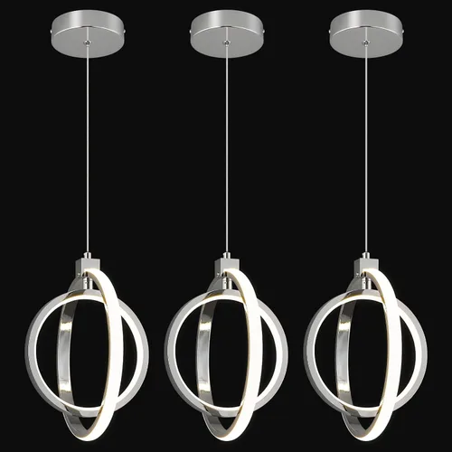 Vista 25 de Lámpara LED moderna con anillo dorado, lámpara colgante de 4000 K, regulable en altura ajustable, iluminación colgante para comedor, cocina, isla