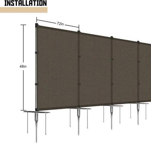 Vista 5 de TANG Valla de privacidad para exteriores, patio trasero, jardín, patio, valla de seguridad para la piscina con postes, estacas para el suelo