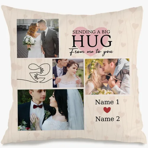 Vista 16 de One Photo Personalized Throw Pillow Case Where Your uploaded Image and Text Form a Unique Home décor Piece That Provides Warm Emotional Value and