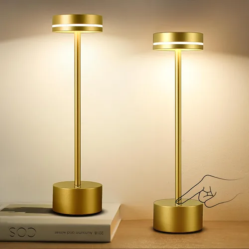 Vista 12 de Paquete de 2 lámparas de mesa LED inalámbricas recargables, lámpara de escritorio LED portátil de 5000 mAh, funciona con pilas, luz de mesa