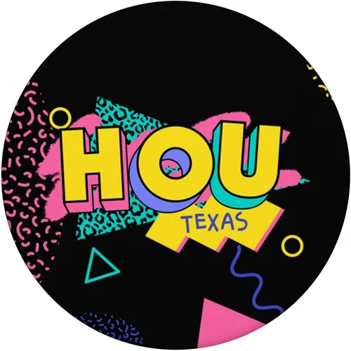 Vista 3 de Rad Retro Houston 90s Style HOU Texas 90s Nostalgia PopSockets Swappable PopGrip