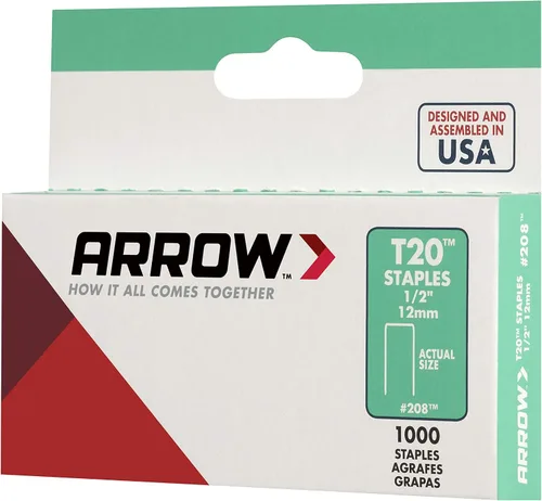 Vista 2 de Arrow Fastener 208 - Grapas T20 de 12 pulgadas, 1000 por paquete