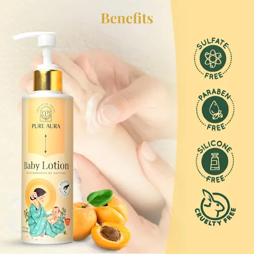 Vista 4 de Rich Moisture - Loción para bebé, 6.8 fl oz, crema nutritiva para piel suave y sensible, ayurvédica y sin químicos, segura para recién nacidos