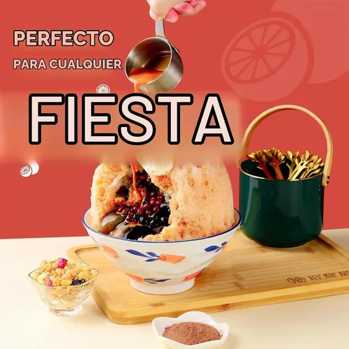Vista 8 de Máquina de Hielo Raspado - Máquina de Conos de Nieve Equipada con Cuchilla de Acero Inoxidable, Botón de Ajuste para Regular Libremente el Grosor