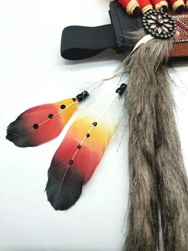 Vista 8 de LWINGFLYER Tocado de plumas Gorro de estilo indio nativo americano de 155 a 177 pulgadas