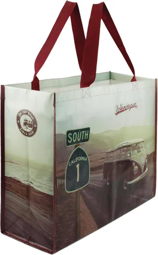 Vista 5 de BRISA VW Collection - Bolsa de compras de poliéster reutilizable Volkswagen con motivo de autocaravana T1