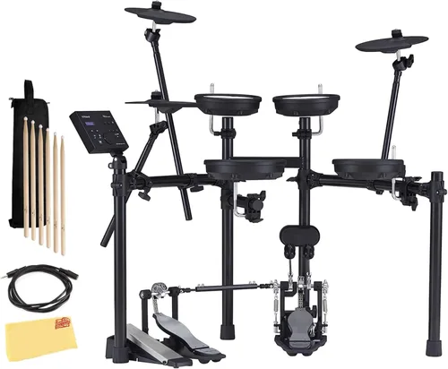 Vista 9 de Roland TD313 V-Drums Kit de batería electrónica Bundle con trono de batería, cable de audio, baquetas, bolsa para baquetas y paño de pulido