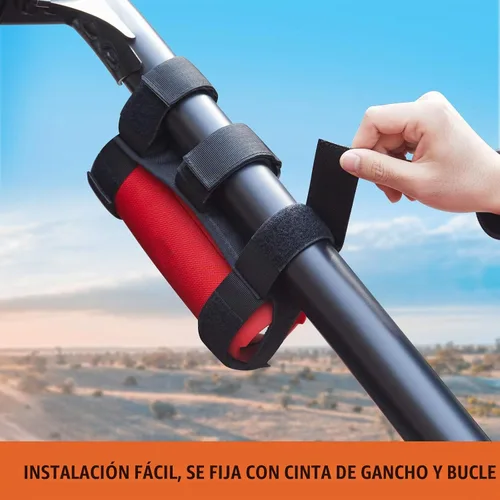 Vista 7 de KEMIMOTO Soporte para altavoz UTV, soporte portátil ajustable con 2 correas para altavoces para barra enrollable de 1.5" a 2.5", compatible