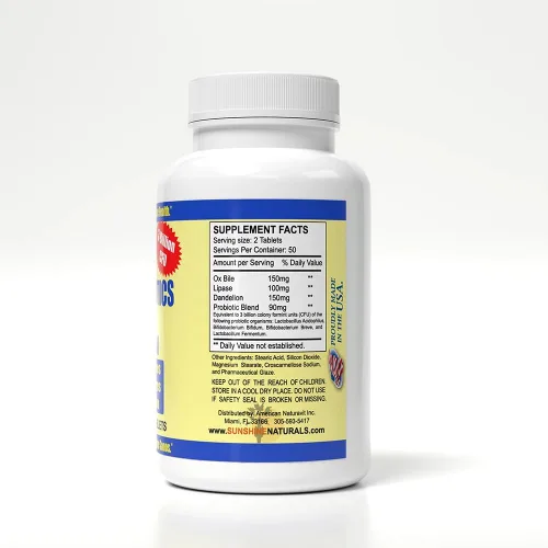 Vista 3 de Sunshine Naturals Suplemento Super Probióticos. Mejora la Digestión. 100 Cápsulas