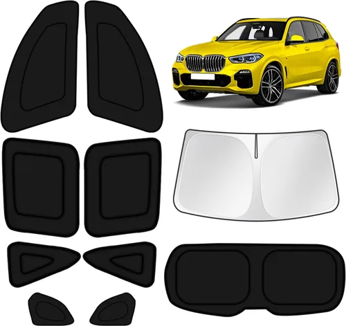 Vista 134 de KUST - Parasol plegable para parabrisas para BMW X1 E84, accesorios 2011 2012 2013 2014 2015, protector de visera de sol ajustable que bloquea