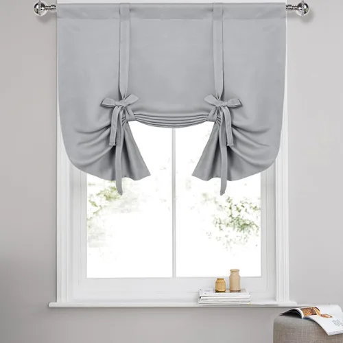 Vista 22 de DWCN Cortinas Opacas - Persiana Enrollable con Lazos para Ventana, Aislamiento Térmico, Oscurecimiento de Habitación, Cortinas con Bolsillo