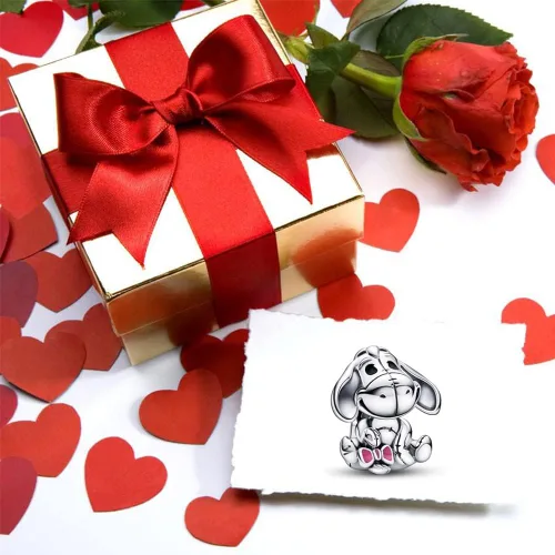 Vista 4 de PAGOGO Jewelry Man - Dijes de animales de dibujos animados de plata de ley 925 con circonita cúbica para mujeres, pulseras y collares, regalo