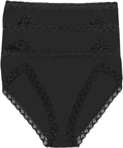 Vista 10 de Natori Paquete de 3 calzoncillos de corte francés Pima Bliss para mujer Negro/Café/Blanco