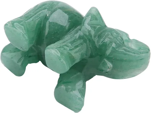 Vista 5 de Akozon Figuras de 2 pulgadas de jade tallado de elefante de cristal, decoración del hogar, artículo de mobiliario (turina verde)