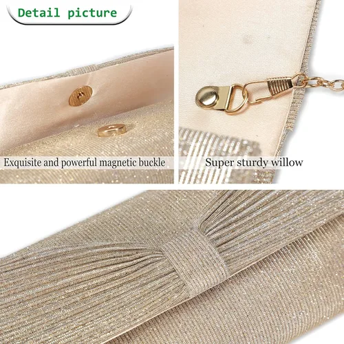 Vista 5 de Bolso de noche para mujer bolso de fiesta bolso de boda bolso de mano para mujer
