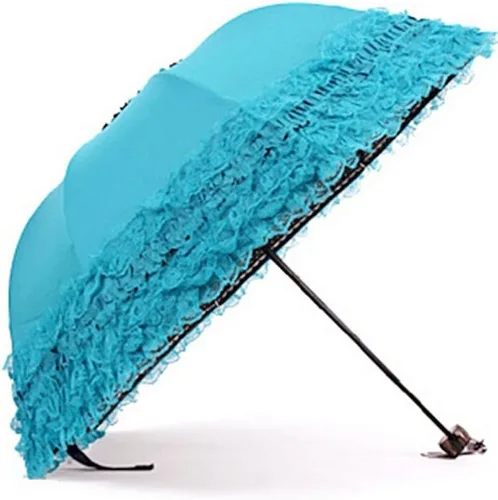 Vista 41 de Honeystore Paraguas plegable a prueba de rayos ultravioleta Princess Lace Parasol con cúpula anti-UV