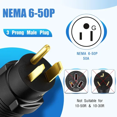 Vista 3 de Kanayu Adaptador de Secadora de 30 Amperios Compatible con Nema 6-50p a 10-30r Adaptador de Enchufe Macho de 3 Clavijas a Receptáculo Hembra de 3